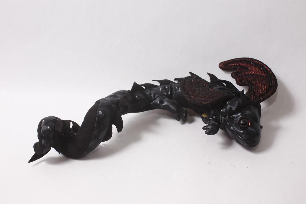 Folkmanis Midnight Dragon Wristlet Finger Puppet Small Plush, Vintage, Stuffed
